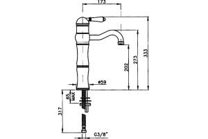 Смеситель для раковины Nicolazzi Classico золото (3472GB40) - 3
