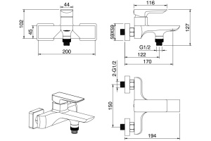 Смеситель для ванны с душем Allen Brau Infinity черный матовый - 2