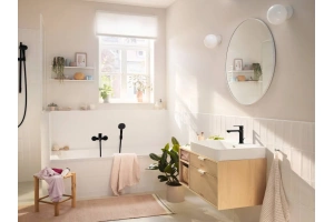Смеситель для раковины Hansgrohe Rebris S с донным клапаном черный матовый - 2