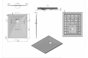 Поддон для душа Vincea 100х80 серый матовый - 2