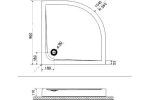 Поддон EXCELLENT Sense Compact 90x90 - 2