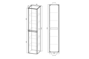 Шкаф-пенал Vincea Vico 35х170 серый - 3