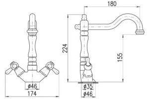 Смеситель для кухни Rav Slezak Morava бронза - 3