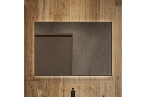 Зеркало DIWO Элиста 100 черное, с подсветкой, прямоугольное, в стиле лофт, инфракрасное управление