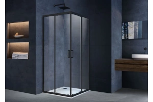 Душевой уголок Vincea Alpha 90x90 профиль черный стекло прозрачное - 2