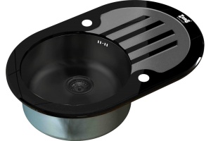 Мойка кухонная Zorg Glass графит GL-7851-OV-BLACK-GRAFIT