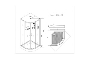 Душевая кабина Esbano 90х90 белый - 3
