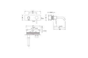 Смеситель для раковины встроенный Timo Saona 2371/18SM черное золото - 2