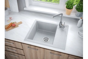 Мойка кухонная Paulmark Optimum 60 серый матовый - 3