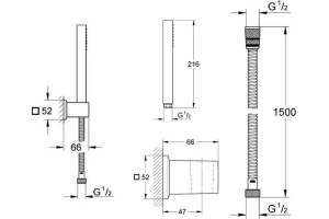Душевой гарнитур Grohe Euphoria Cube Stick 27889000 - 3