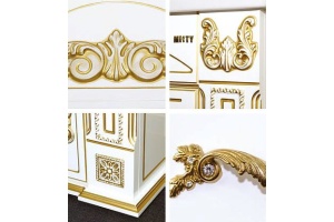 Тумба для комплекта Misty Барокко 120 прямая бежевая, патина - 3