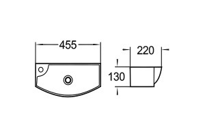 Раковина подвесная WeltWasser WW AISBACH 7946 GL-WT L 45.5 белый (10000008694) - 3