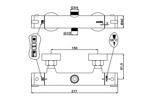 Смеситель для душа Swedbe Hermes черный матовый (9022B) - 2