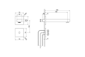 Смеситель для раковины встраиваемый Timo Selene черный матовый - 2