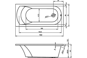 Акриловая ванна Riho Miami 160 - 2
