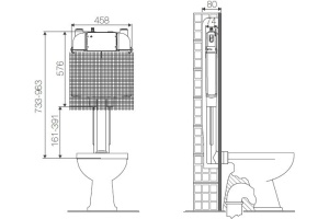 Смывной бачок Oli  (601602) - 2
