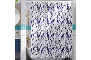 Штора для ванной Wasserkraft Ammer 180х200 рисунок белый