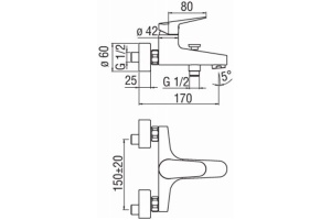 Смеситель для ванны Nobili Blues (BS101110/1CR) - 2