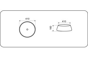 Раковина накладная CeramaLux NC 41 см белый/темная бронза (J2094) - 3