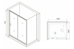 Душевой уголок RGW Passage PA-76-1 130x100 профиль хром стекло прозрачное - 3