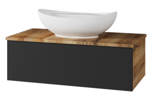 Тумба под раковину Misty Ива 90 темное дерево - черный