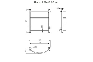 Полотенцесушитель электрический Тругор Пэк сп 5 60x40 универсальный - 2