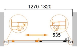 Душевая дверь в нишу Cezares Molveno BF 1 130 C Cr IV - 3