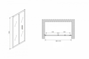 Душевая дверь Abber Sonnenstrand 100 черный, матовый (AG07100B) - 3