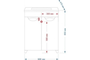 Тумба под раковину Misty Кристи 60 красная глянцевая - 2