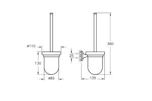 Ершик для унитаза Vitra Marin хром - 2