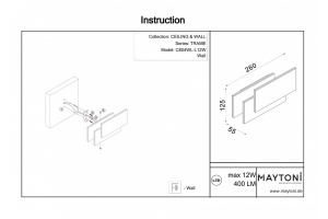 Настенный светодиодный светильник Maytoni Trame C804WL-L12W - 3