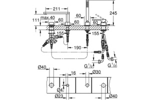 Смеситель Grohe Plus 29307003 на борт ванны - 2