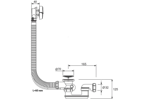 Слив-перелив для ванны Royal Bath 60 хром - 2