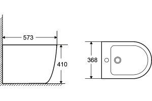 Биде напольное Weltwasser WW MERZBACH 003 MT-BL матовый черный (10000006095) - 2