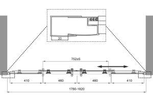 Душевая дверь BelBagno Uno 180 стекло текстурное (UNO-195-BF-2-180-P-Cr) - 2