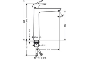 71717140 HG Talis E 240 смеситель для раковины без донного клапана шлиф,бронза - 2