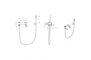 Смеситель для ванны с лейкой и шлангом Boheme Q золото с черным - 2