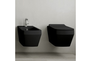 Simas Baden Baden Биде подвесное  56х36 см, с 1 отв под смеситель, цвет черный матовый (без креплений F85) - 3