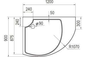 Душевой поддон Cezares TRAY 90x120 см (TRAY-A-TRIUMPH-RH-120/90-15-W-R) - 3