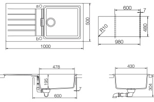 Мойка  Signus 60D Large  Cristadur магма - 2