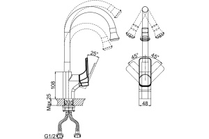 Смеситель D&K Kunste DA1432913 для кухонной мойки - 3