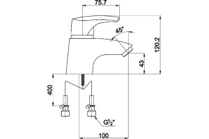 Смеситель для раковины Timo Uta хром (0091F) - 2
