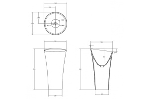 Раковина отдельностоящая ABBER Stein AS2509 белая матовая - 3