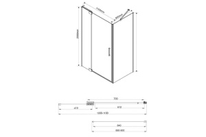 Душевой уголок Vincea Extra 110х90 черный стекло тонированное - 2