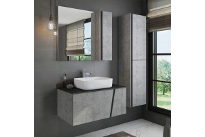 Зеркало-шкаф Comforty Эдинбург 90 бетон светлый - 2