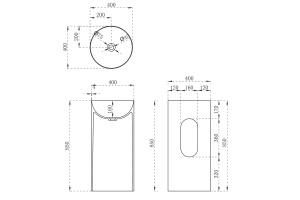 Напольная раковина Vincea 40х40х85 белая матовая - 3