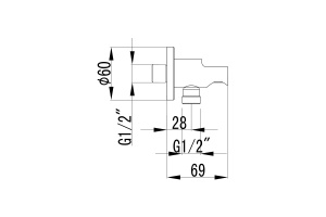 Подключение для душевого шланга с креплением для лейки Lemark LM4785G для LM4719G, золото - 2