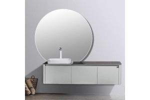 Тумба с раковиной Black&White Universell 160 левая белая - 2