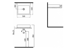 Раковина накладная Bien Infinitum 50 белый - 3