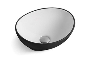 Раковина накладная CeramaLux NC 40.5 см белый/черный (7138BW)